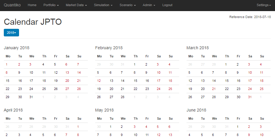 Fixed Income Calendar Screen