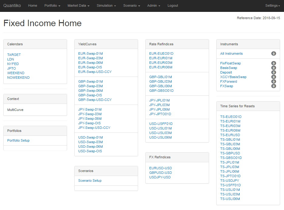 Fixed Income Home Screen